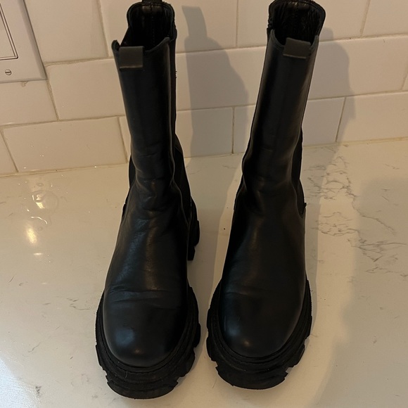 8 by YOOX LEATHER ANKLE BOOT - Picture 4 of 5